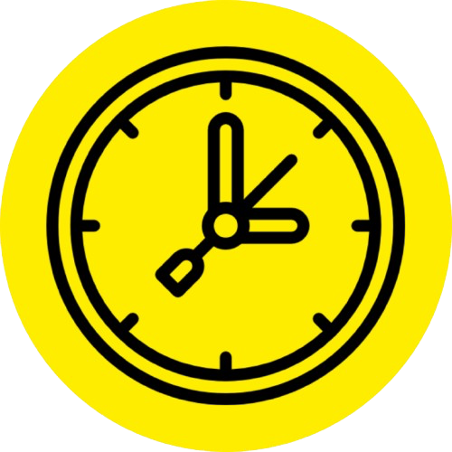 Icon einer Stoppuhr vor gelben Hintergrund