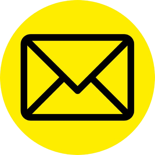 Icon eines Briefumschlags auf gelben Hintergrund