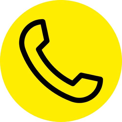 Icon eines Telefons vor gelben Hintergrund