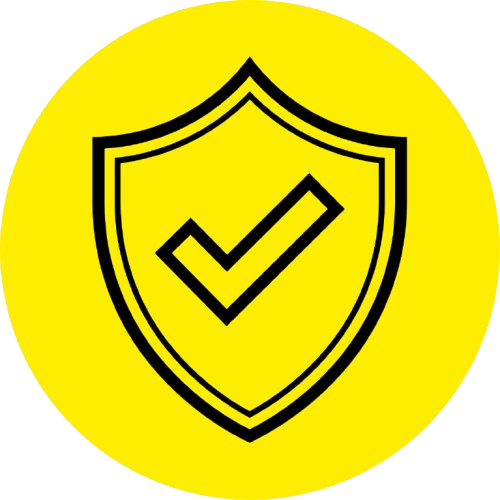 Icon eines Siegels vor gelben Hintergrund